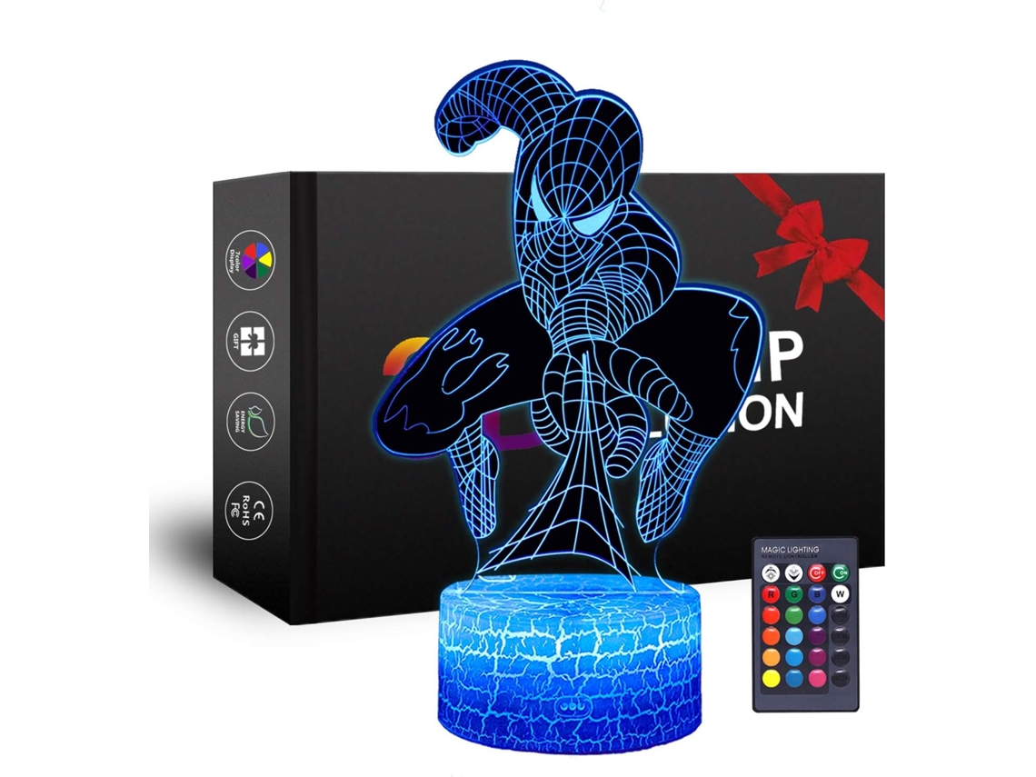 3D Superhero Night Light Spiderman Boy Toy Night Light para O Natal Ou ...