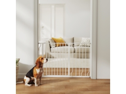 Barreira Para Pets Portão De Segurança Ajustável 75-115l X 76h Cm Branco