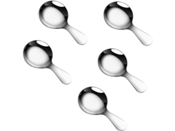 2026-5 Colheres De Mango Curto De Aço Inoxidável Para Açúcar, Condimentos, Sobremesas, Chá E Café