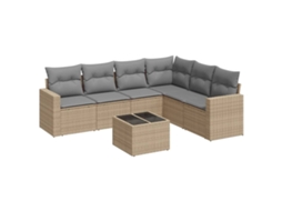 Garden Sofa Set, Garden Sofa Sets Vidaxl Bege Rattan / Vime (n/a)