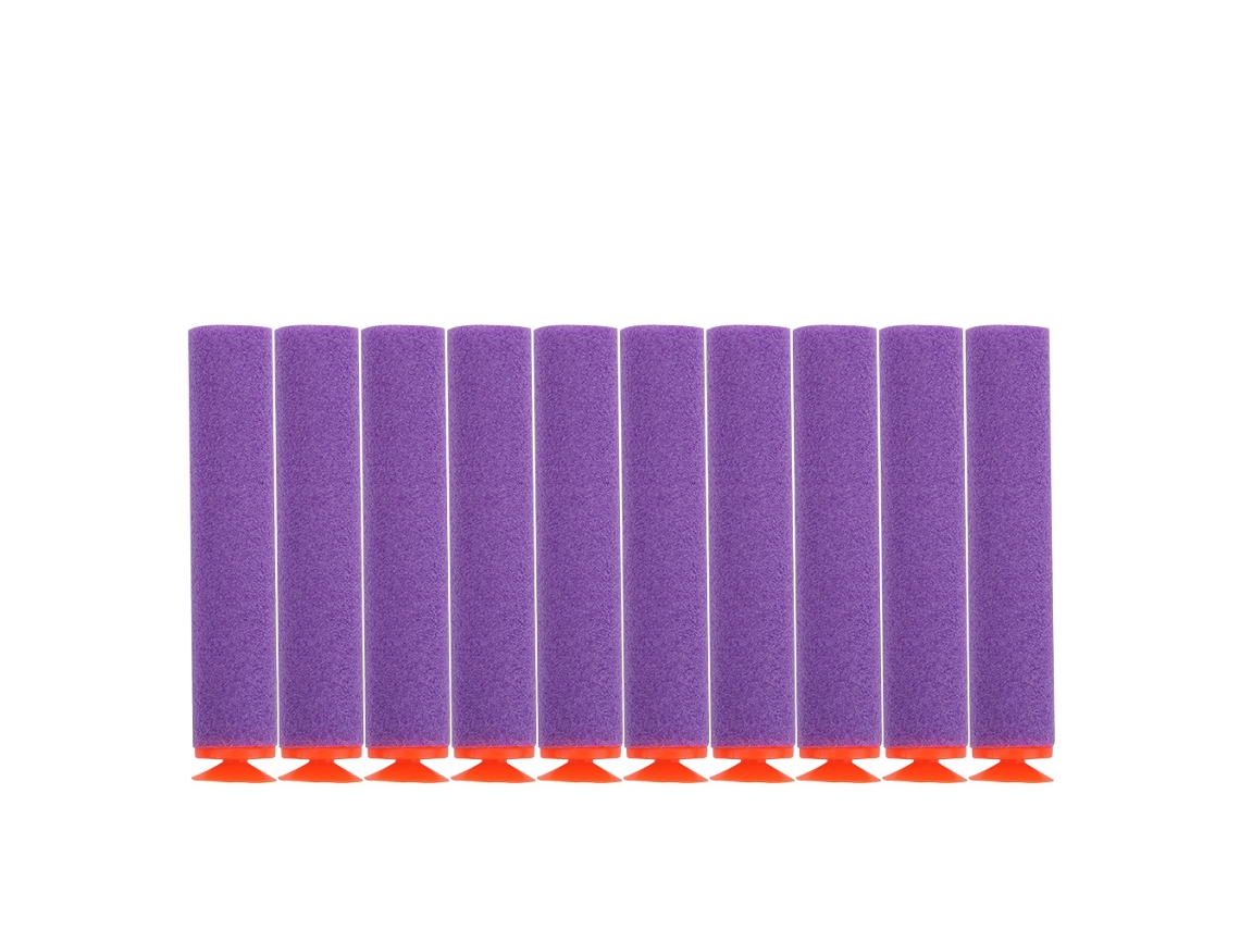 100 peças de balas de recarga de espuma EVA, reutilizáveis, acessório para pistola de brinquedo, roxo