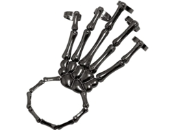 Pulseira Punk Mão de Ossos com Anéis de Dedo de Caveira para Homens e Mulheres Cosplay de Halloween