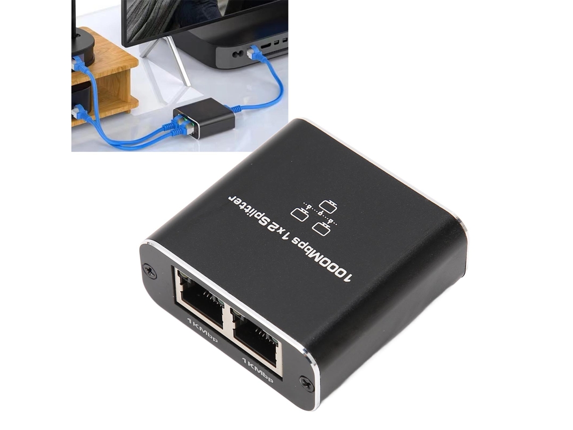 Divisor De Cabo Ethernet De 1000 Mbps 1 Para 2 Compatível Com Cat5 Cat5e Cat6 Cat7 Duas Unidades Compartilham Divisor De Rede Rj45 Slowmoose