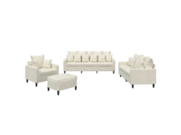 Sofa Set, Sofa Sets Vidaxl Creme Veludo (n/a)
