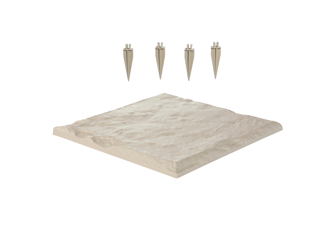 Degraus Com Estacas Para Solo Succebuy 4 Peças 39,5 X 39,5 Cm Para Relva, Bege