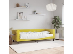 Sofá cama con colchón de 80x200 cm, terciopelo amarillo
