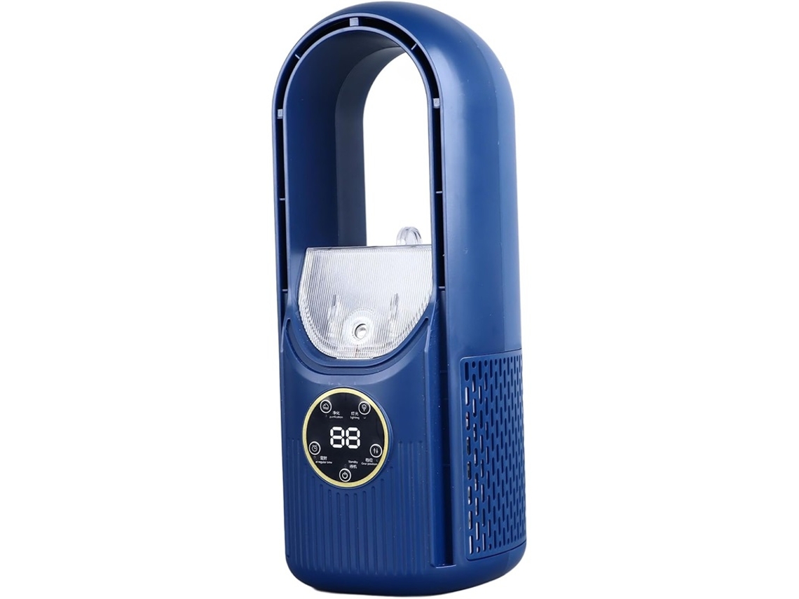 Ventilador Mesa Sem Hélices 6 Vel Névoa Timer Azul