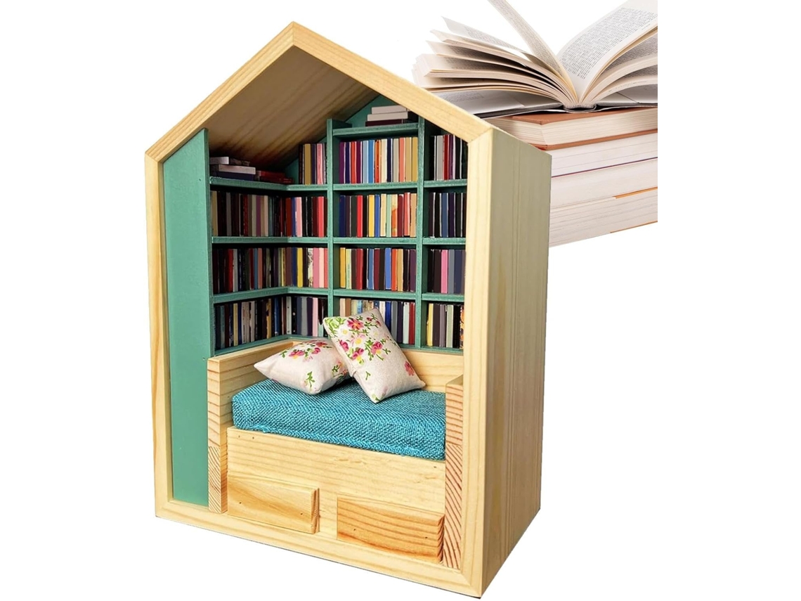 Estante De Brinquedo Anti Stress | Estante De Brinquedo Em Miniatura Com 200 Livros E 2 Almofadas, C Gokoco