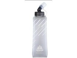 Garrafa de água de plástico, duas garrafas dobráveis para corrida com tampa protetora contra poeira, 420ml Brilvibera (cinza prateado)