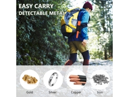 Yuru detector de Metais Pinpointer Impermeável Ip66 com Vibração e Buzzer 360° Detecção Leve Portátil para Exploração Ao Ar Livre