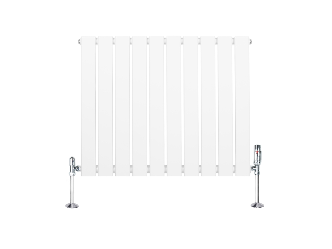 Radiador Plano Coluna Única 600x700 Mm - Branco, Aço Carbono 1,5 Mm, 635 W, Alta Eficiência, Válvulas Termostáticas