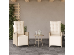 Reclining Garden Chair, Reclining Garden Chairs Vidaxl Bege Rattan / Vime (n/a)