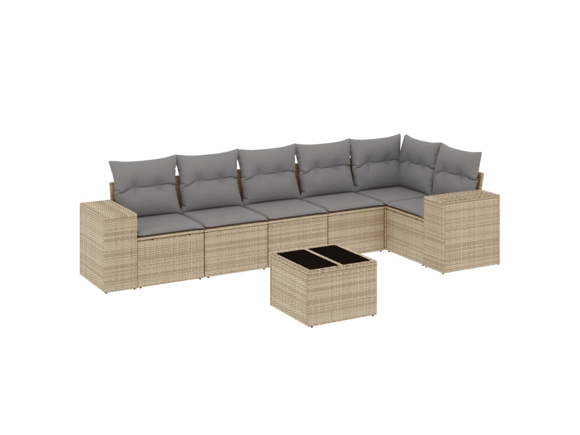 Garden Sofa Set, Garden Sofa Sets Vidaxl Bege Rattan / Vime (n/a)
