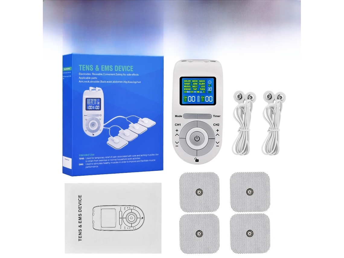 Estimulador Muscular Elétrico Tens, Massageador Facial e Corporal de Acupuntura Ems MDUG (branco)
