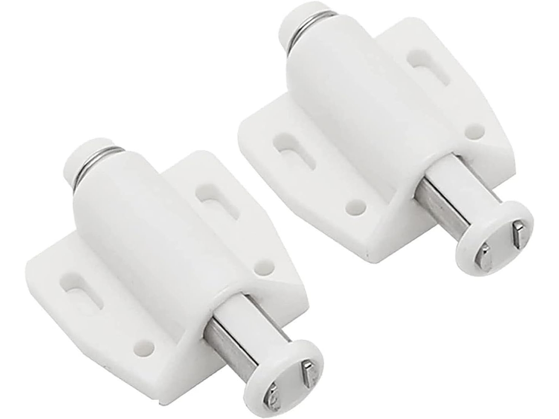 Fecho De Toque Com Mola, Pacote Com 2 Unidades, Fecho Magnético De Toque Branco Gaveta