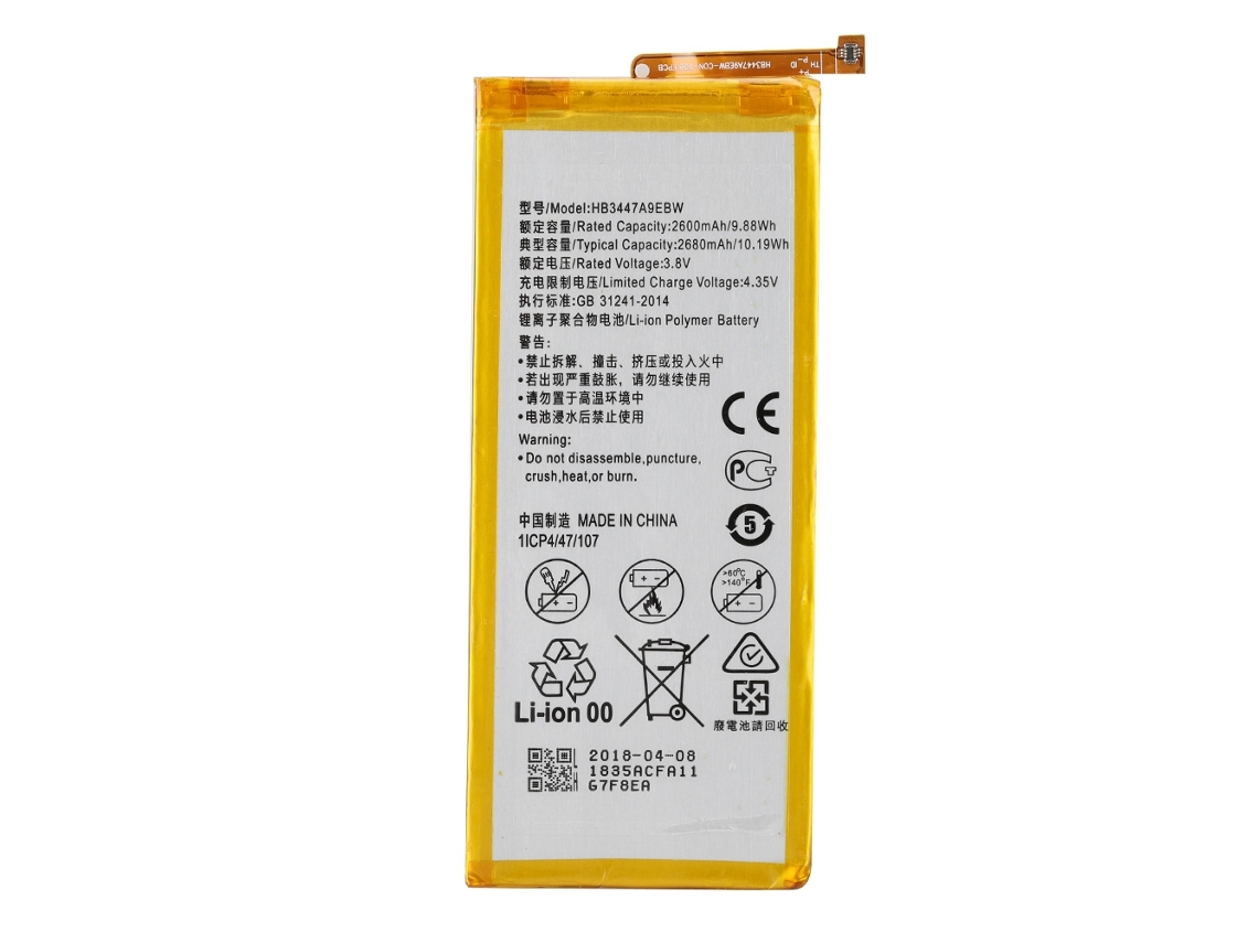Bateria de reposição original HB3447A9EBW 4,35 V 2600 Mah para Huawei P8