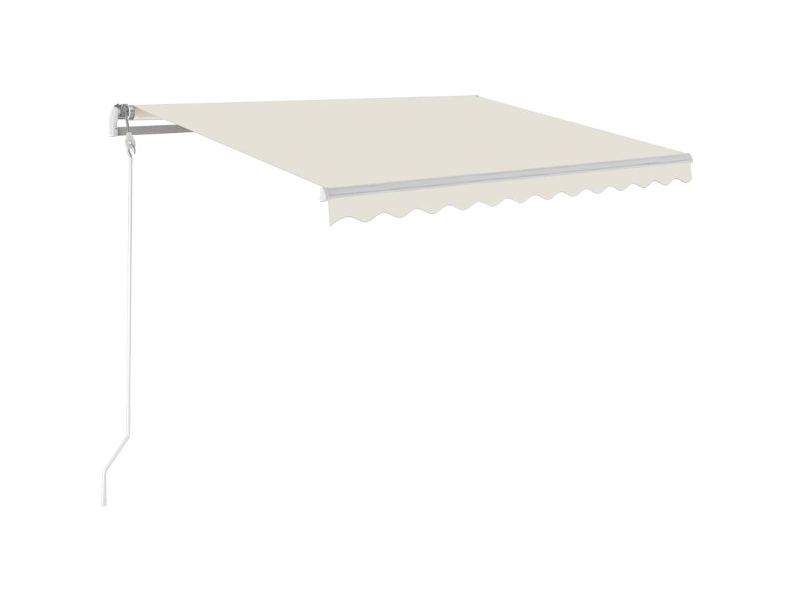 Toldo automático com LED e sensor de vento VIDAXL cor creme (350x250 cm)