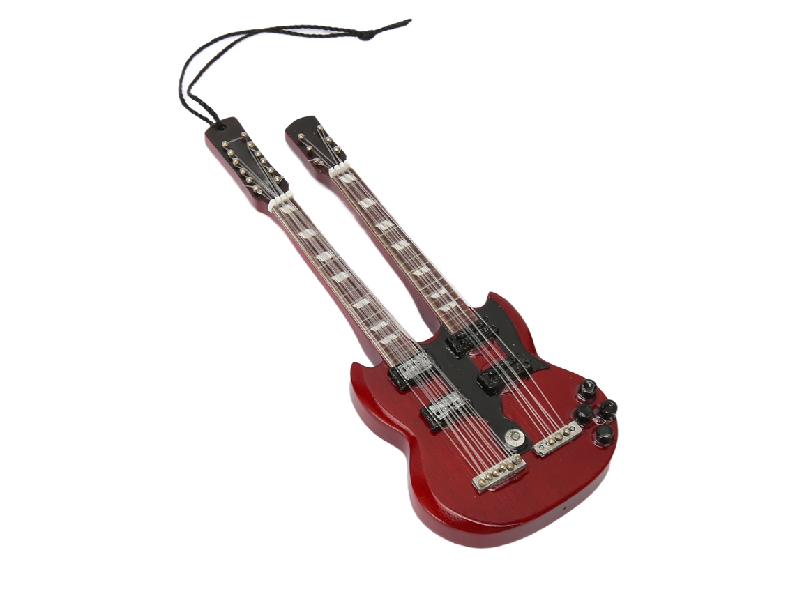 Modelo de Guitarra Elétrica Miniatura em Madeira