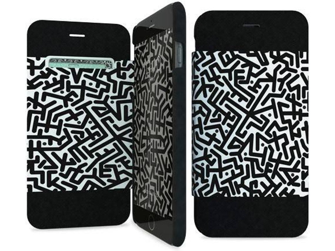 Capa iPhone 6, 6s, 7, 8 I-PAINT Folio Maze Preto
