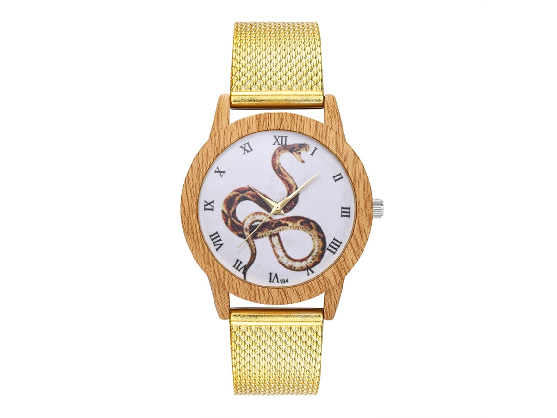 Relógio de pulso unissex Zhoulianfa, estilo casual, analógico, quartzo, com pulseira dourada.