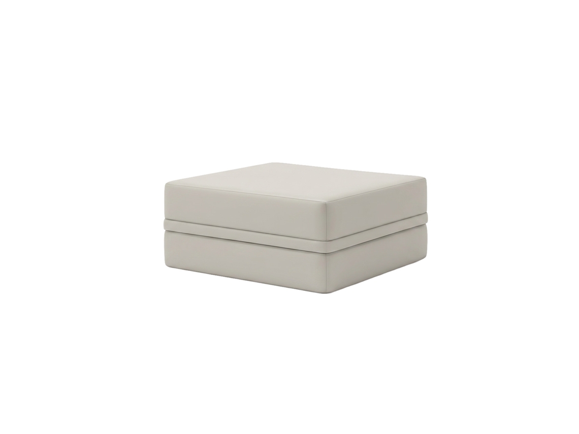 Sofá Modular Puff Convertível Liso Cinza Gelo SKOFFA