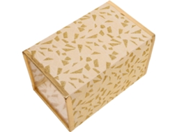Abajur De Mesa Com Cúpula De Tecido Dourado, Design Simples E Delicado, Que Suaviza A Luz.
