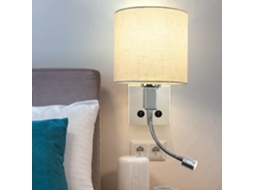 Nettlife Candeeiro De Parede Para Leitura Com Interruptor, Aplique De Cabeceira Giratório Em Tecido Para Quarto, Para Uso Diário, Uso Diário