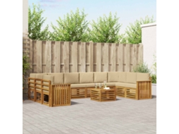 Vidaxl Conjunto De Sofás Para Exterior 11 Pcs Natural E Bege