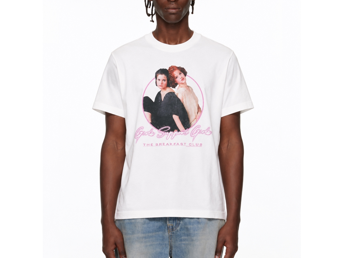 Rockinstone Breakfast Club Movie Girls Support Girls White Adult T-shirt Size:m