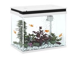 Aquário De Vidro De 41 Litros Com Sistema De Filtragem, Luzes Led, Bomba De Água, Para Diversas Espécies De Peixes, Branco.