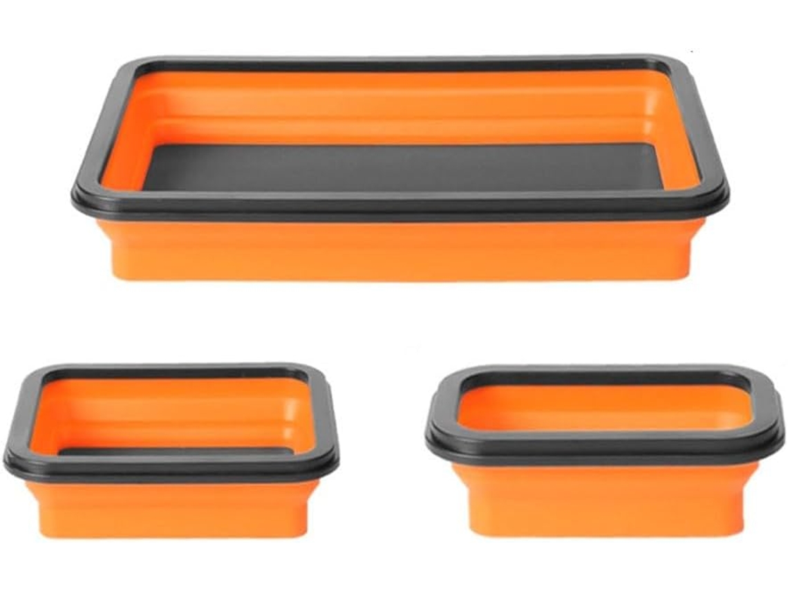 Conjunto De Bandejas Dobráveis De Silicone Magnético Com Ímãs.