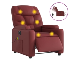Electric Massage Recliner Chair, Electric Massage Recliner Chairs Vidaxl Vermelho Couro Artificial
