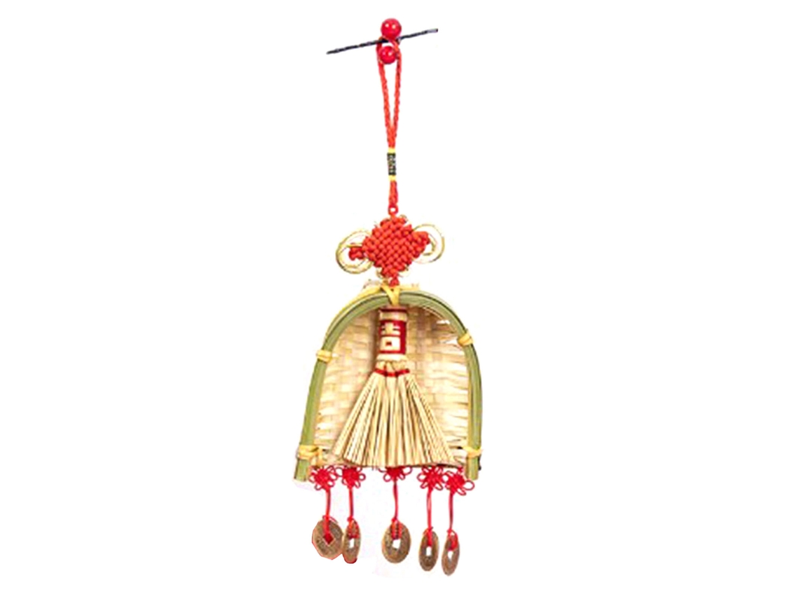 Laxiscreed Cerâmica Decorativa Com Vassoura E Sino Chinês Para Ouro Celebrativo