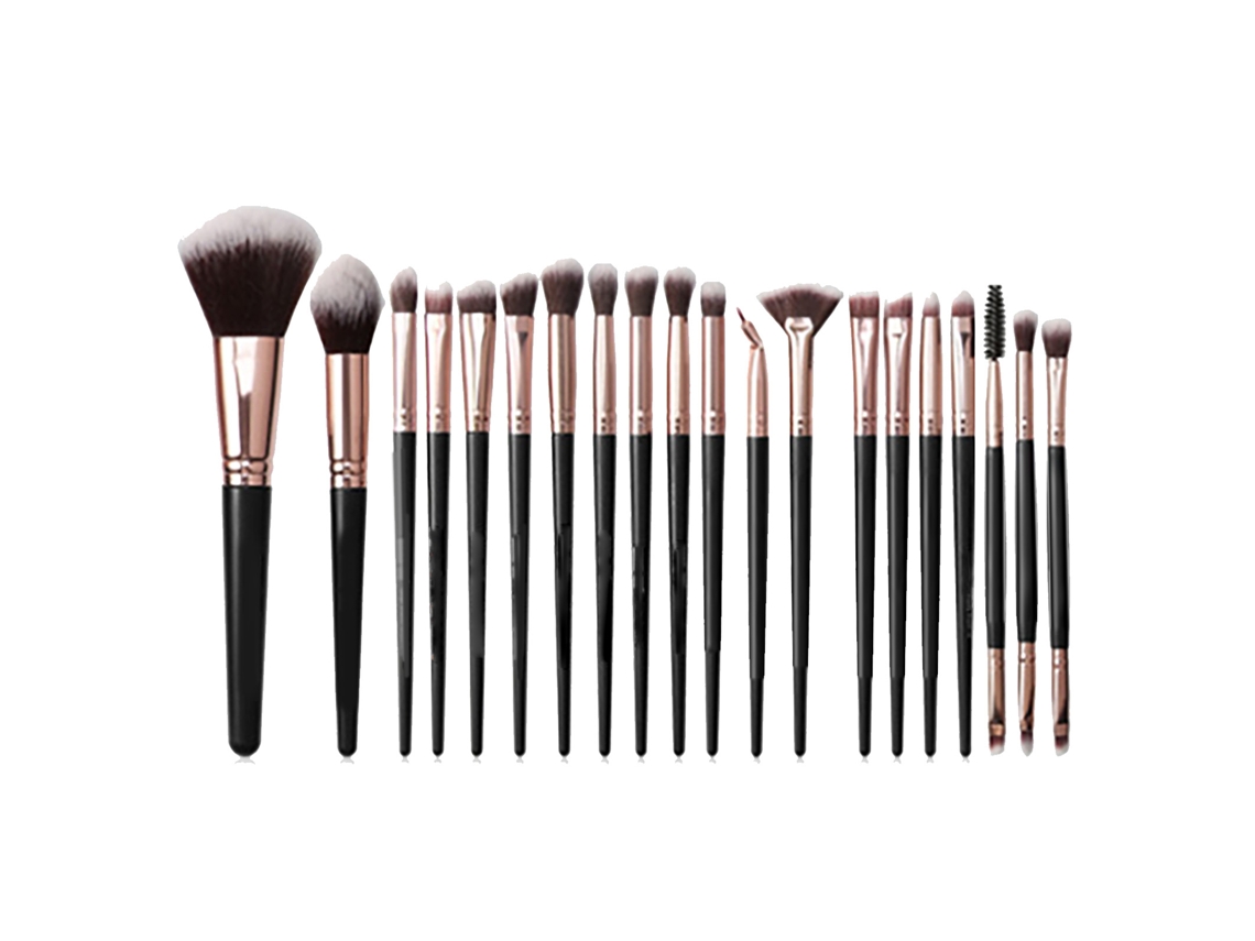 Conjunto De 20 Pinceis De Maquiagem Profissional Para Sombra De Olhos Com Sacola Transparente