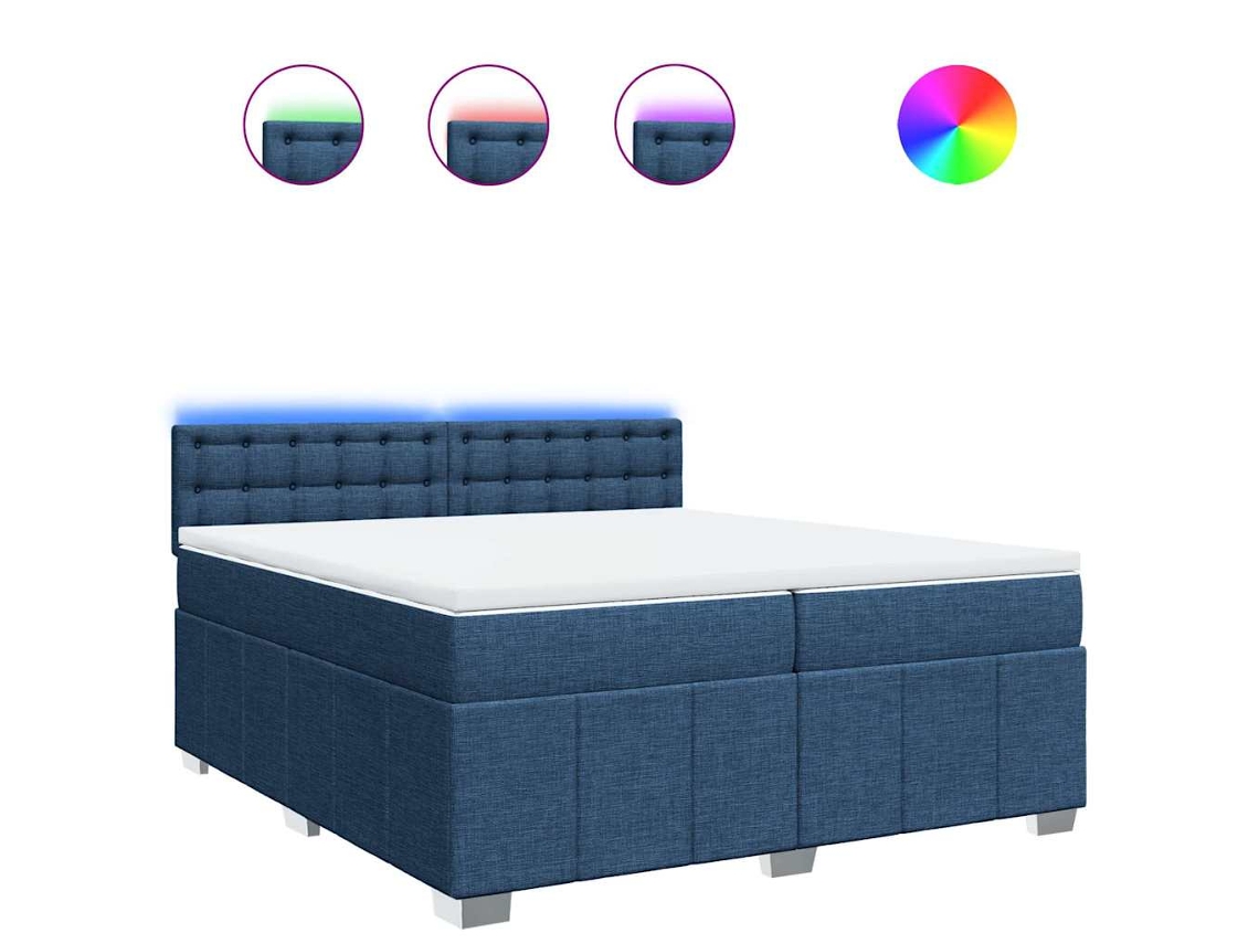Box Spring Bed, Box Spring Beds Vidaxl Azul Tecido (200 X 200 Cm)