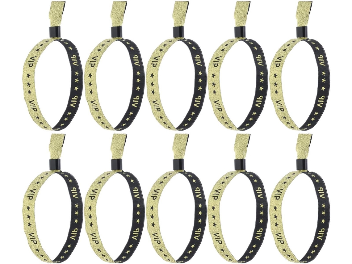 Pulseiras VIP banhadas a ouro Fomiyes, pulseiras de acesso para identificação segura, pulseiras têxteis resistentes por 20 anos.