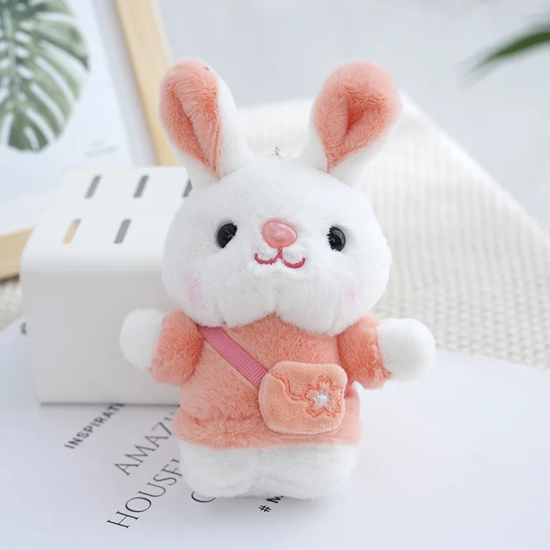 Lindo Chaveiro/pingente de Mochila em Forma de Coelho de Pelúcia MDUG (vermelho)
