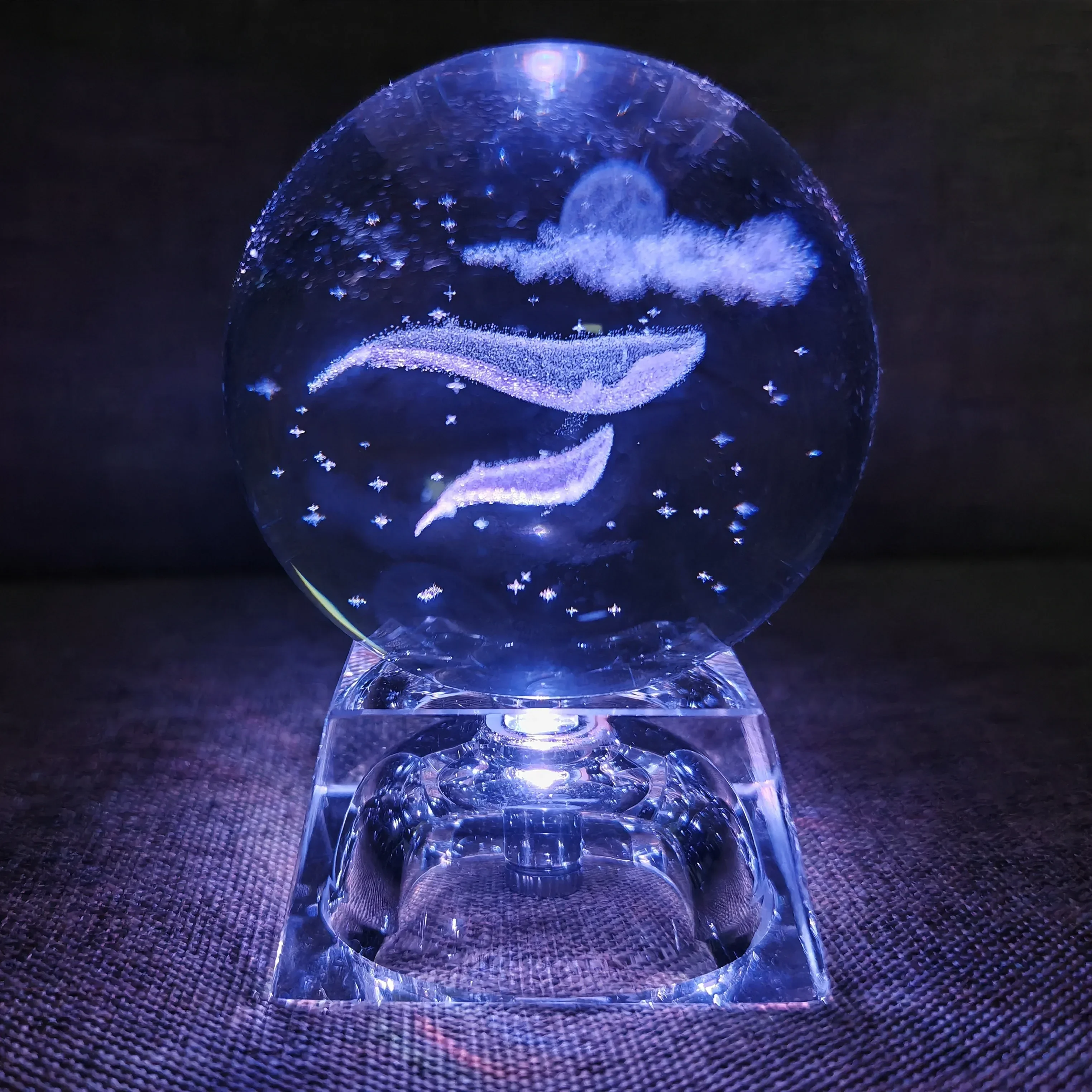 Bola de Cristal Led, Bola de Vidro 3d, Decoração para Casa, Enfeite para Presente de Dia Dos Namorados. MDUG
