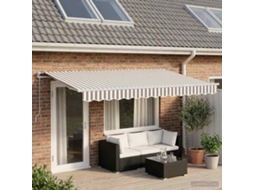 Vidaxl Toldo Retrátil Cinza Claro E Branco 400 × 350 Cm