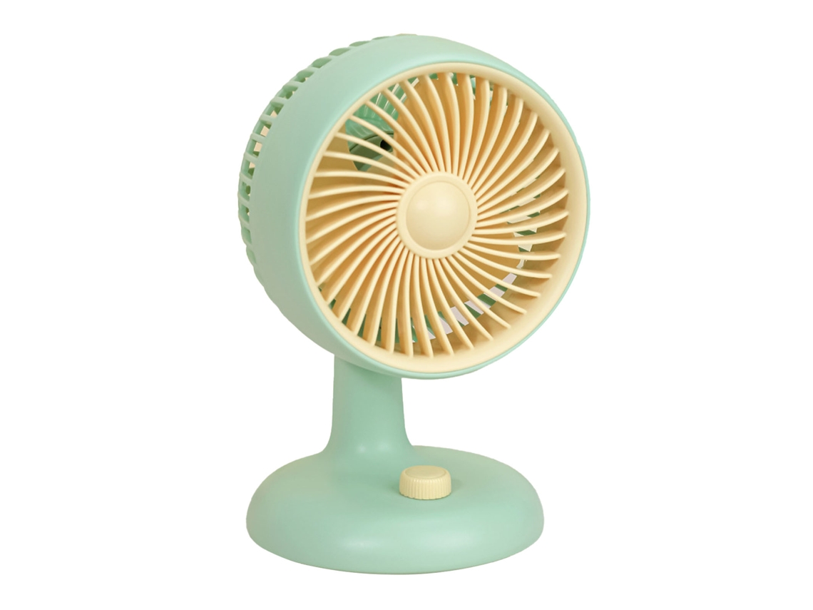 Ventilador de Mesa Primerox usb recarregável portátil silencioso vento forte para dormitório escritório verde menta