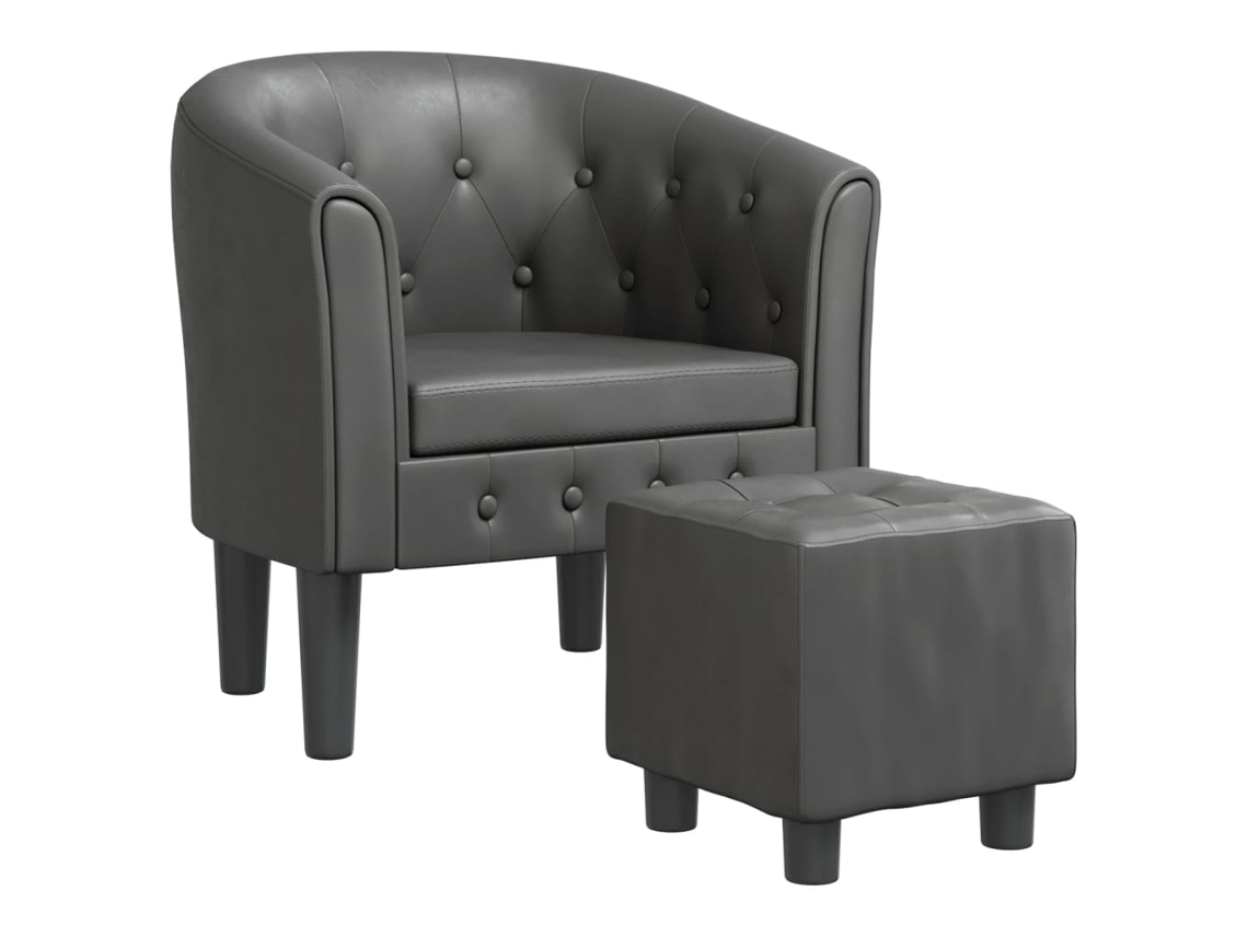 Tub Chair, Tub Chairs Vidaxl Cinzeto Couro Artificial
