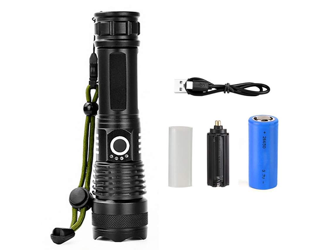 Lanterna Led Lanterna Led de 150.000 Lúmens Altos Ipx7 À Prova D'Água e 5 Modos Preto YIZHOOD