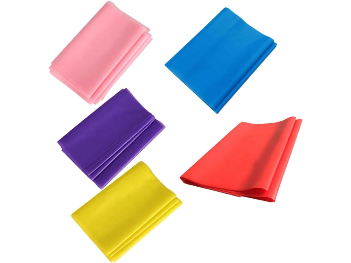 Milisten Conjunto de 5 Faixas Elásticas Tensão para Yoga e Fitness, Resistência Aquecimento Quadris Pernas,