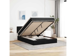 Vidaxl Estrutura De Cama Otomana Com Colchão 140x200 Cm Veludo Preto