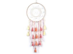 Cazador De Sueños Rosado Artesanal, Tapiz Macramé Bohemio, Colgante De Pared Mandala Luna