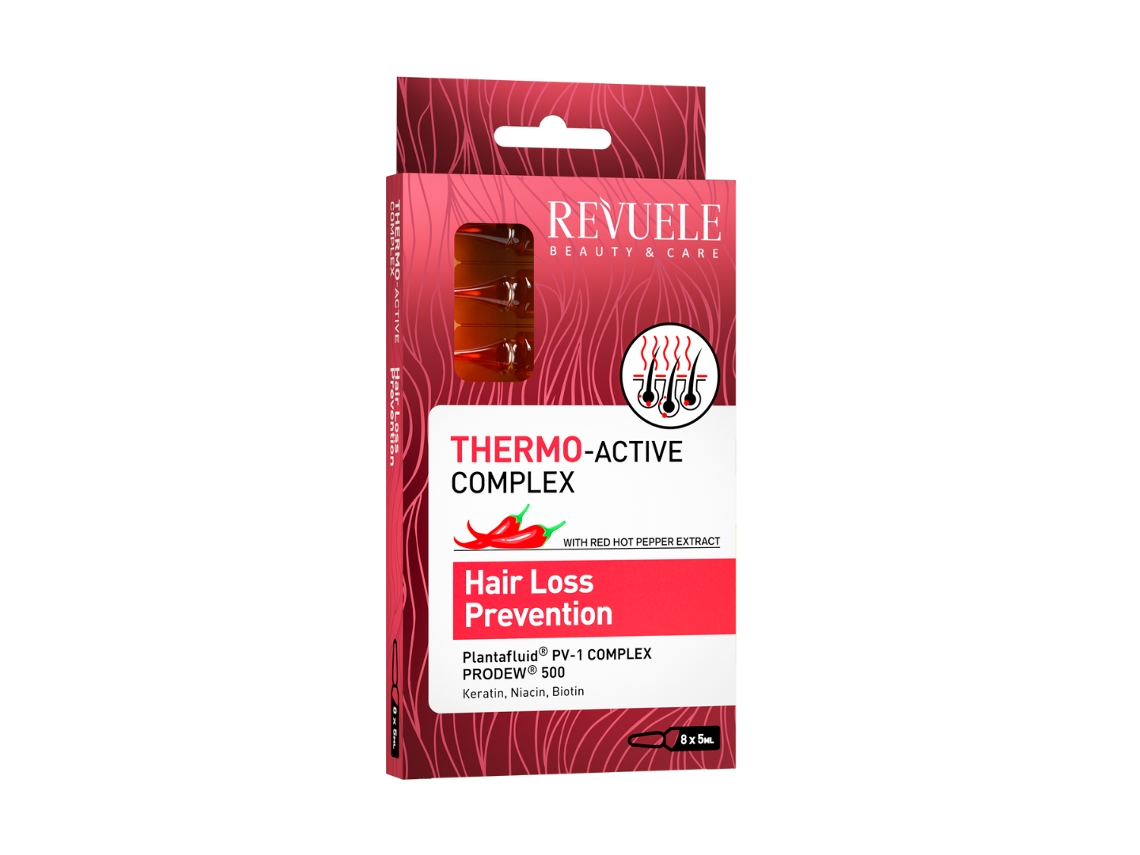 Ampolas Complexo Termoactivo Para A Prevenção Da Queda De Cabelo 8x5ml Revuele