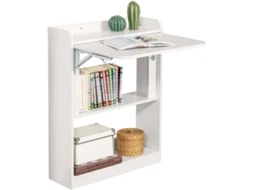 Secretária com Estante SOBUY Dobrável (Branco - 58 x 64 x 82 cm)