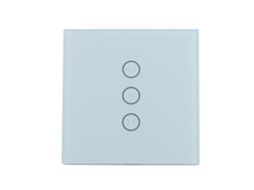 Painel tátil para motor de cortina inteligente Wi-Fi, compatível com controle remoto celular e Alexa.