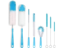 Juego De 8 Cepillos De Limpieza Largos Para Botellas (azul)