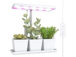 Luminária LED BTFORUS para plantas com 30 luzes, 3 vasos, timer e iluminação ajustável